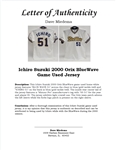 Ichiro Suzuki 2000 Orix Blue Wave Game Used Jersey w/ Dave Miedema LOA