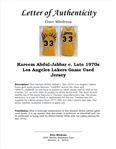 Kareem Abdul-Jabbar c. Late 1970's Los Angeles Lakers Game Used Jersey w/ Dave Miedema LOA