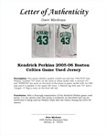 Kendrick Perkins 2005-06 Boston Celtics Game Used Jersey w/ Dave Miedema LOA