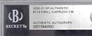 Kirill Kaprizov Autographed 2020-21 SP Authentic #113 Celebrated Moments Rookie Card Beckett Slabbed
