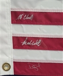 1980 Miracle Hockey Team Signed & Framed American Flag w/ 20 Signatures Beckett LOA