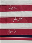 1980 Miracle Hockey Team Signed & Framed American Flag w/ 20 Signatures Beckett LOA