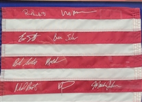 1980 Miracle Hockey Team Signed & Framed American Flag w/ 20 Signatures Beckett LOA