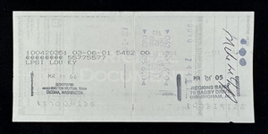 Bill Russell Signed Check w/ Russell LOA