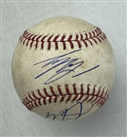 Shohei Ohtani & Mike Trout Dual Autographed Game Used Baseball from Game in Which Both Hit HR's