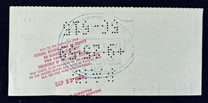 Walt Alston Signed Check Made Out to the IRS