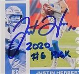 Justin Herbert Autographed & Inscribed 2020 Panini Chronicles #53 Rookie Card PSA 10