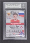 Kirill Kaprizov Autographed 2019 BY Cards IIHF World Championship Card Beckett Slabbed
