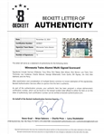 Minnesota Twins Old Timers Autographed Scorecard w/ Beckett LOA