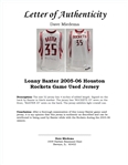 Lonny Baxter 2005-06 Houston Rockets Game Used & Autographed Jersey w/ Dave Miedema LOA