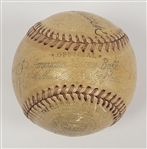 1939 Hall of Fame Induction Autographed Baseball w/ 7 Signatures Including Ruth, Cobb, & Wagner Beckett & PSA/DNA LOA's