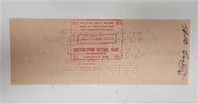 Sid Hartman Signed Check From 1950