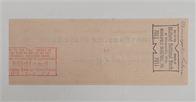 Sid Hartman Signed Check From 1951
