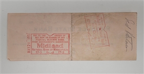 Max Winter & Sid Hartman Signed Minneapolis Lakers Check From 1951