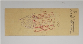 Sid Hartman Signed Check From 1947