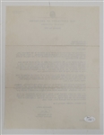 Bud Wilkinson Signed University of Oklahoma Letter to Sid Hartman JSA