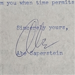 Abe Saperstein Signed 1960 Harlem Globetrotters Letter to Sid Hartman w/ JSA LOA