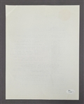 Paul Hoffman Signed 1963 Baltimore Bullets Letter to Sid Hartman JSA