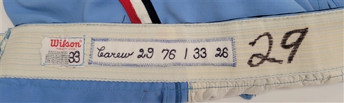 Rod Carew 1976 Minnesota Twins Game Used Pants & Stirrups