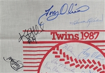 1987 Minnesota Twins Team Signed Homer Hanky w/ Kirby Puckett JSA