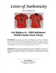 Cal Ripken Jr. 1989 Baltimore Orioles Game Used & Autographed Jersey Beckett & Dave Miedema LOA