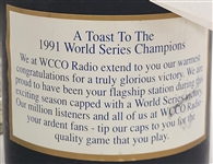 Kirby Puckett & Jack Morris Dual Autographed 1991 Minnesota Twins World Series Championship Champaign Bottle w/ Beckett LOA