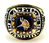 Stu Voigt's 1974 Minnesota Vikings NFC Championship 10K Gold & Diamond Ring from Super Bowl IX vs. the Pittsburgh Steelers