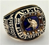 Stu Voigt's 1974 Minnesota Vikings NFC Championship 10K Gold & Diamond Ring from Super Bowl IX vs. the Pittsburgh Steelers
