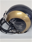 Lot of 2 Torry Holt & Steven Jackson Autographed St. Louis Rams Mini Helmets