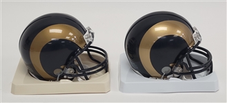 Lot of 2 Torry Holt & Steven Jackson Autographed St. Louis Rams Mini Helmets
