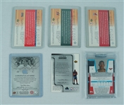 NBA Collection of 6 Game Used & Autographed Basketball Cards  