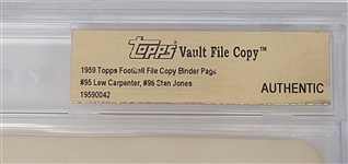 Lot of (5) 1959 Topps Football File Copy Binder Pages BGS Slabbed