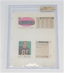 Lot of (5) 1959 Topps Football File Copy Binder Pages BGS Slabbed