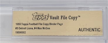 Lot of (5) 1959 Topps Football File Copy Binder Pages BGS Slabbed