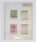 Lot of (5) 1959 Topps Football File Copy Binder Pages BGS Slabbed
