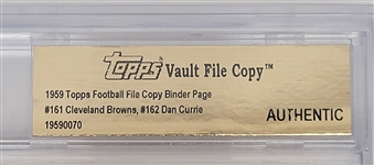 Lot of (5) 1959 Topps Football File Copy Binder Pages BGS Slabbed
