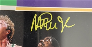Magic Johnson & Larry Bird Dual Autographed & Framed Replica NBA Championship Ring Display Beckett
