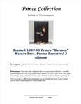 Framed 1989-90 Prince Batman Warner Bros. Promo Poster w/ 3 Albums w/ Letter of Provenance