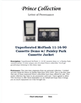 Unperforated McFlash 11-16-90 Cassette Demo w/ Prince's Own Handwriting & Letter of Provenance