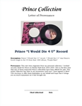 Prince I Would Die 4 U Record w/ Letter of Provenance