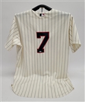 Joe Mauer 2012 Minnesota Twins Game Used Throwback Jersey MLB & Photomatched to 4/23/12