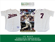 Joe Mauer 2012 Minnesota Twins Game Used Throwback Jersey MLB & Photomatched to 4/23/12