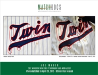 Joe Mauer 2012 Minnesota Twins Game Used Throwback Jersey MLB & Photomatched to 4/23/12