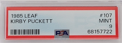 Lot of (2) Kirby Puckett 1985 Leaf #107 Rookie Cards PSA 9