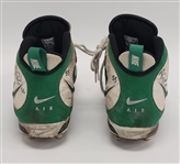 Bernardo Harris Green Bay Packers Game Used & Autographed Football Cleats From Super Bowl Championship Year