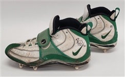 Bernardo Harris Green Bay Packers Game Used & Autographed Football Cleats From Super Bowl Championship Year