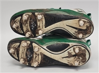 Bernardo Harris Green Bay Packers Game Used & Autographed Football Cleats From Super Bowl Championship Year