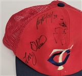 Lot of 2 Chuck Foreman & Tony Oliva Autographed Hats