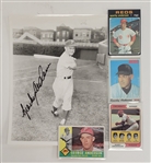 Sparky Anderson Autographed 8x10 Photo w/ 4 Vintage Topps Cards