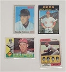 Sparky Anderson Autographed 8x10 Photo w/ 4 Vintage Topps Cards